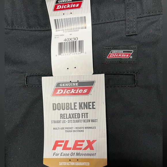 Dickies Black Relaxed Fit Double Knee Work Pants Size 40 X 30 - Picture 8 of 9